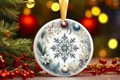 Round Christmas Ornament Sublimation|Clipart Product Image 3