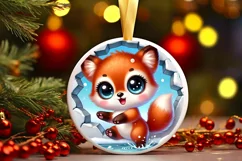 Round Christmas Ornament Sublimation|Clipart Product Image 2