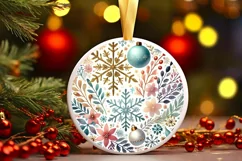 Round Christmas Ornament Sublimation|Clipart Product Image 1