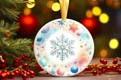 Round Christmas Ornament Sublimation|Clipart Product Image 1