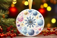 Round Christmas Ornament Sublimation|Clipart Product Image 1
