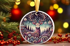 Round Christmas Ornament Sublimation|Clipart Product Image 1