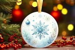Round Christmas Ornament Sublimation|Clipart Product Image 1