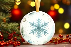 Round Christmas Ornament Sublimation|Clipart Product Image 1