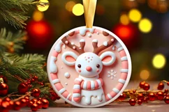 Round Christmas Ornament Sublimation|Clipart Product Image 2