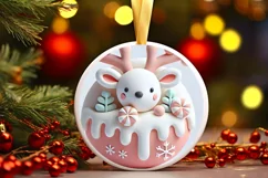 Round Christmas Ornament Sublimation|Clipart Product Image 2