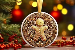 Round Christmas Ornament Sublimation|Clipart Product Image 2