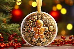 Round Christmas Ornament Sublimation|Clipart Product Image 2