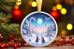Round Christmas Ornament Sublimation|Clipart Product Image 1