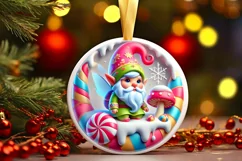 Round Christmas Ornament Sublimation|Clipart Product Image 2