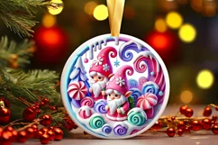 Round Christmas Ornament Sublimation|Clipart Product Image 2
