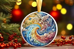 Round Christmas Ornament Sublimation|Clipart Product Image 2
