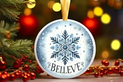 Round Christmas Ornament Sublimation|Clipart Product Image 1