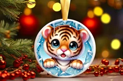 Round Christmas Ornament Sublimation|Clipart Product Image 2