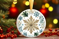 Round Christmas Ornament Sublimation|Clipart Product Image 1