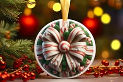 Round Christmas Ornament Sublimation|Clipart Product Image 1