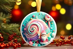 Round Christmas Ornament Sublimation|Clipart Product Image 2