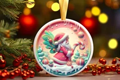 Round Christmas Ornament Sublimation|Clipart Product Image 1