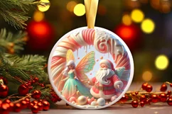 Round Christmas Ornament Sublimation|Clipart Product Image 1