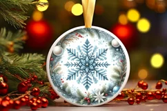 Round Christmas Ornament Sublimation|Clipart Product Image 1