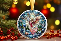 Round Christmas Ornament Sublimation|Clipart Product Image 1