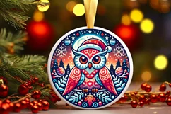 Round Christmas Ornament Sublimation|Clipart Product Image 1