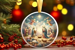 Round Christmas Ornament Sublimation|Clipart Product Image 1