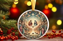 Round Christmas Ornament Sublimation|Clipart Product Image 1
