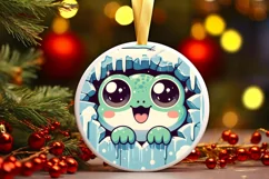 Round Christmas Ornament Sublimation|Clipart Product Image 1