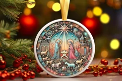 Round Christmas Ornament Sublimation|Clipart Product Image 2