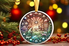 Round Christmas Ornament Sublimation|Clipart Product Image 2