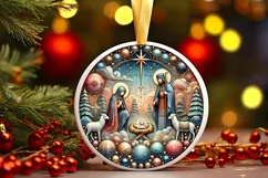 Round Christmas Ornament Sublimation|Clipart Product Image 2