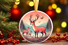 Round Christmas Ornament Sublimation|Clipart Product Image 2