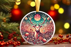 Round Christmas Ornament Sublimation|Clipart Product Image 2