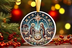 Round Christmas Ornament Sublimation|Clipart Product Image 2