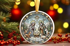 Round Christmas Ornament Sublimation|Clipart Product Image 2