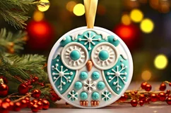 Round Christmas Ornament Sublimation|Clipart Product Image 2