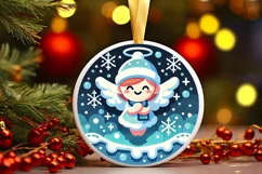 Round Christmas Ornament Sublimation|Clipart Product Image 2