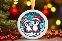 Round Christmas Ornament Sublimation|Clipart Product Image 2