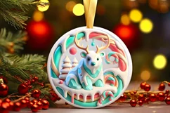 Round Christmas Ornament Sublimation|Clipart Product Image 2
