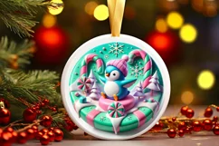 Round Christmas Ornament Sublimation|Clipart Product Image 2