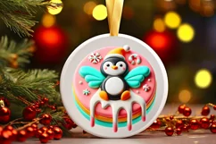 Round Christmas Ornament Sublimation|Clipart Product Image 2