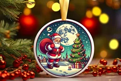 Round Christmas Ornament Sublimation|Clipart Product Image 2