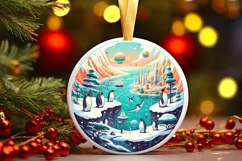 Round Christmas Ornament Sublimation|Clipart Product Image 2