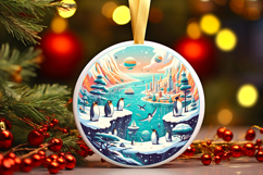 Round Christmass Ornament PNG Product Image 1