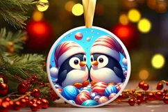 Round Christmas Ornament Sublimation|Clipart Product Image 1