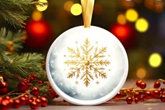 Round Christmas Ornament Sublimation|Clipart Product Image 1
