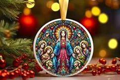Round Christmas Ornament Sublimation|Clipart Product Image 1