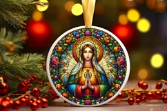 Round Christmas Ornament Sublimation|Clipart Product Image 1