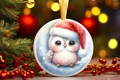 Cute Watercolor Christmas Baby Owl Ornament Product Image 3